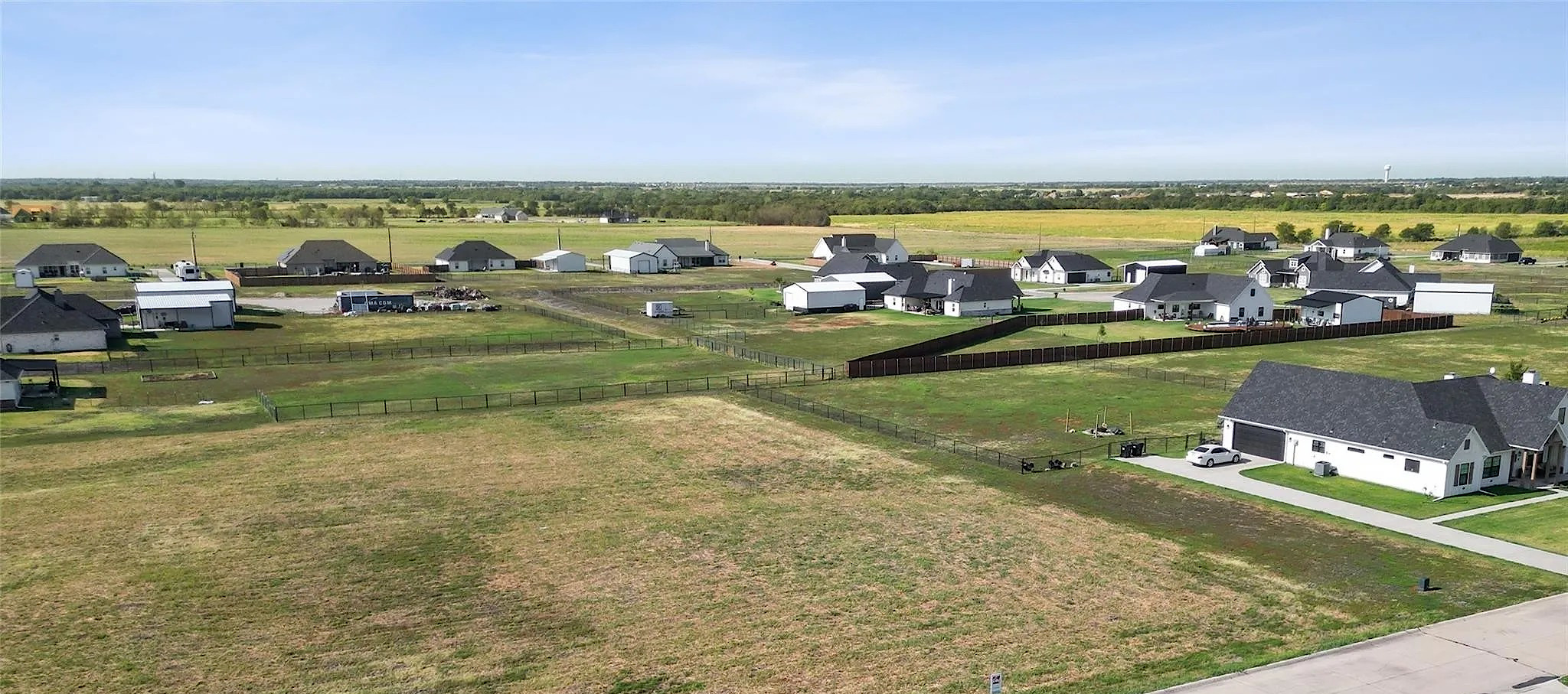 Aerial view of homes
